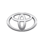 A toyota logo is shown on top of a green background.